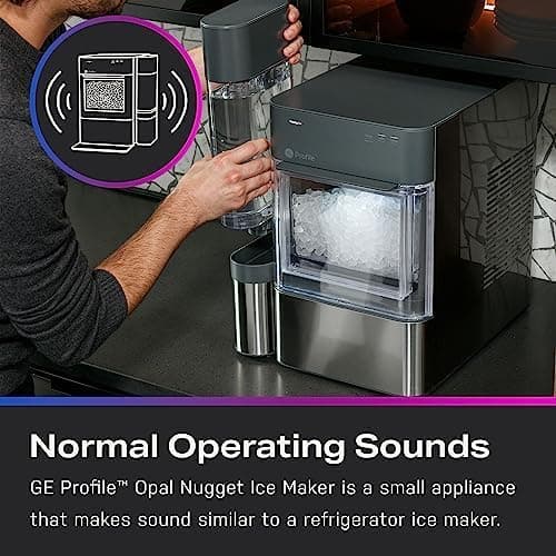GE Profile Opal 2.0 XL with 1 Gallon Tank, Chewable Crunchable Countertop Nugget Ice Maker, Scoop included, 38 lbs in 24 hours, Pellet Ice Machine with WiFi & Smart Connected, Stainless Steel — view 8