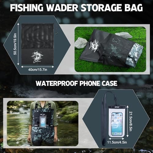Goture 5 Layer Nylon Waterproof Breathable Chest Waders for Men, Camo, M — view 6