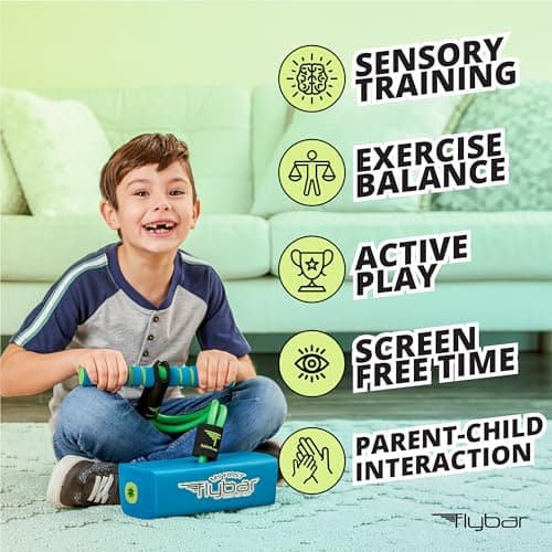 Flybar My First Foam Pogo Jumper for Kids Fun and Safe Pogo Stick, Durable Foam and Bungee Jumper for Ages 3 and up Toddler Toys, Supports up to 250lbs (Blue) — view 2