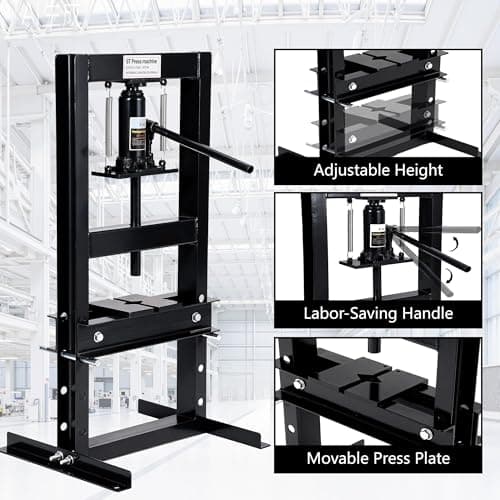 Garvee 6 Ton Hydraulic H-Frame Shop Press, Adjustable Table & Stamping — view 2