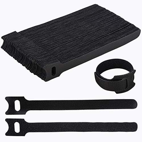 Nettbe 60 PCS 6 Inches Reusable Cable Ties, Adjustable Cord Straps Wire Organizer Cord Wrap and Hook Loop Cable Management