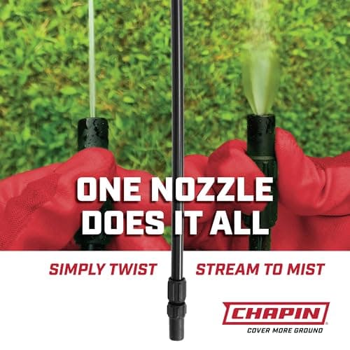Chapin 20004 Pump Sprayer, 1-Gallon SureSpray Translucent Tank with an Easy Fill Funnel-Top Opening, Adjustable Cone Nozzle & 34" Long Reach Hose, Used for Fertilizer, Pesticides, Weeds & Pests