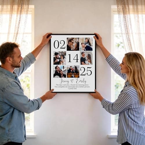 Custom Couple Canvas Personliazed Valentines Day Gifts for Him/Her Customized Anniversary Birthday Gifts for Boyfriend/Girlfriend Personalized Gifts for Women — view 3
