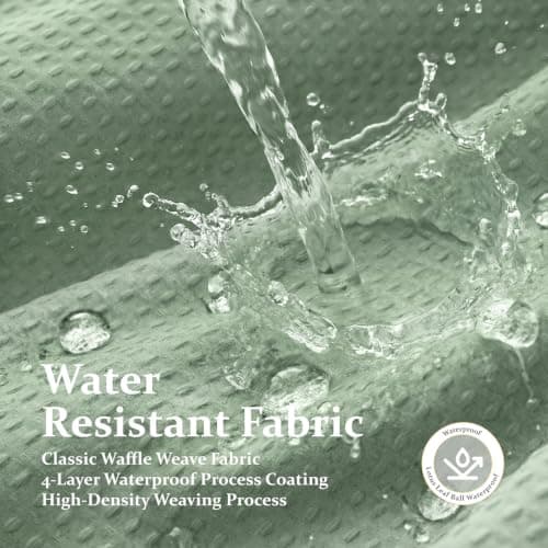 Dynamene Waffle Shower Curtain 256 GSM Heavy Duty Fabric 72"x72" Sage Green — view 6