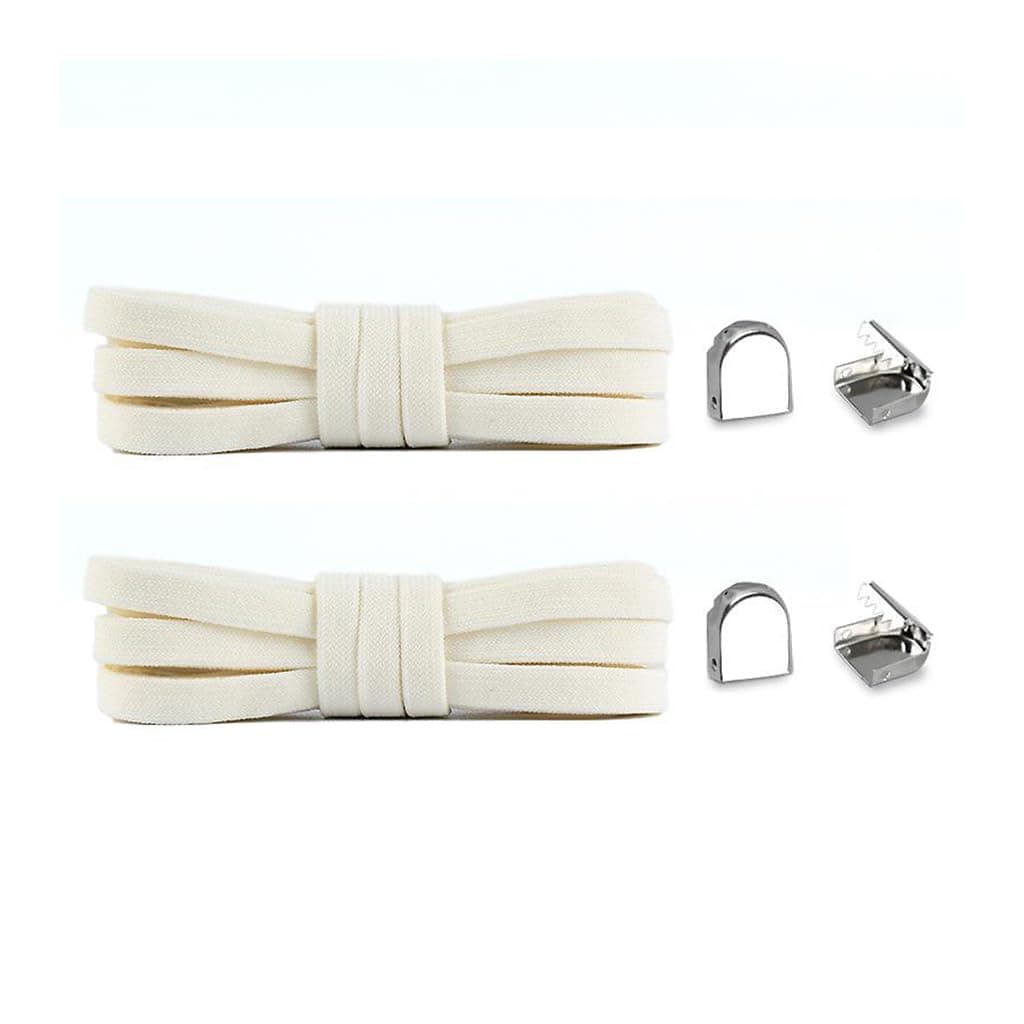 2 pares de cordones elásticos sin atar para tenis, cordones planos elásticos sin atar, cordones planos ajustables con cordones de metal