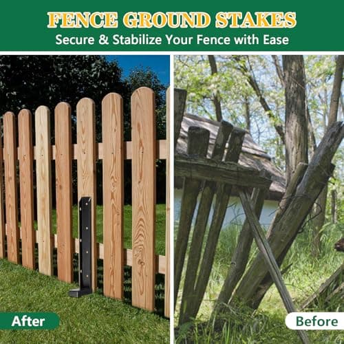 Fence Post Repair Kit with Anchor, Spikes & Brackets – Durable Stakes for Wood and Metal Fences, 6-Pack, Black — view 3
