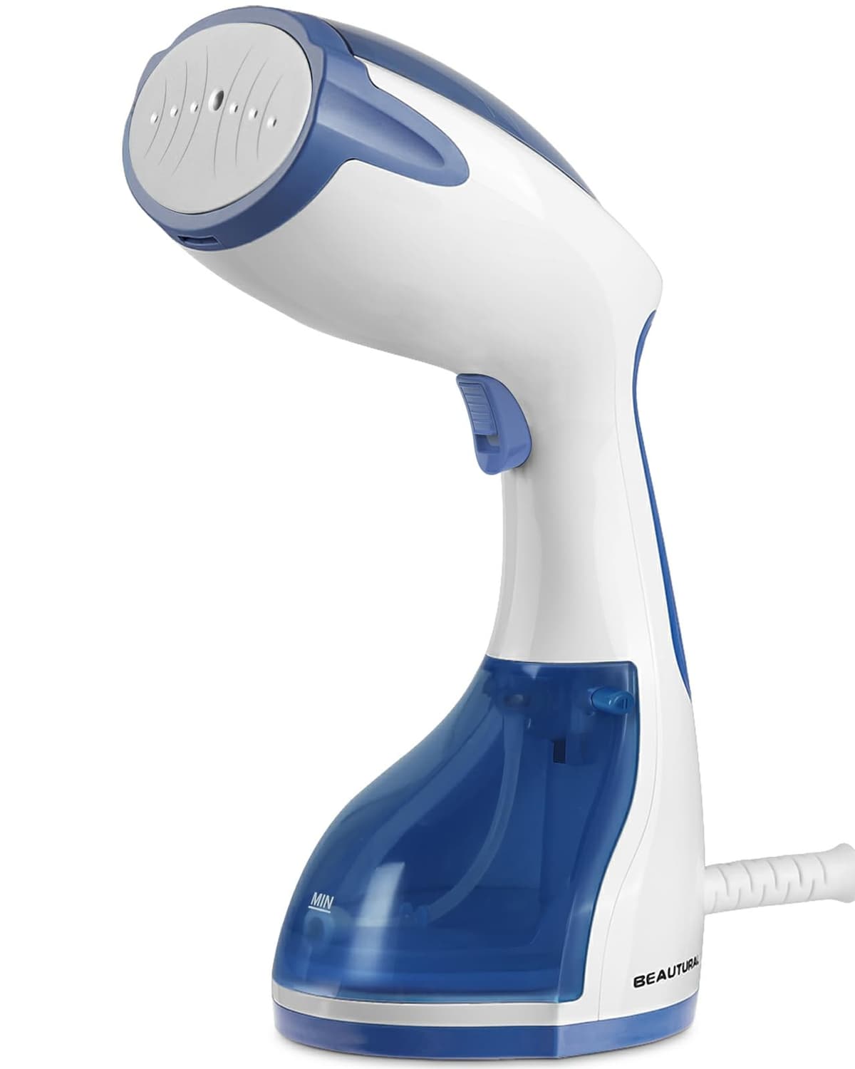 BEAUTURAL Clothes Steamer, Portable Handheld Steamer, Garment Fabric Wrinkles Remover, 30-Second Fast Heat-up, Auto-Off, Large Detachable Water Tank, Dark Blue — view 4