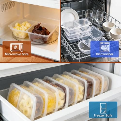 Pawbena Reusable Snack Containers with Lids, Snack Containers, 20-Pack Snack Pack Containers, meal prep containers Double Compartment, Container Portion Control for On the Go Travel Essentials — view 4