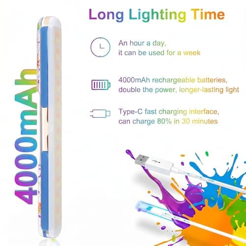 Benreom Wireless Vanity Lights for Mirror, Rechargeable Battery Operated Stick on Lamp, Adjustable Color Brightness & Angle Makeup Light, Cordless Magnetic LED Bar Renter Friendly Lighting Decor Gift