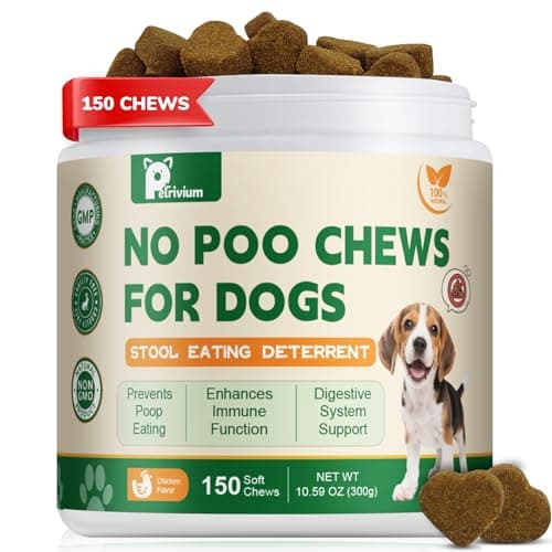 No Poop Eating Deterrent for Dogs, Stop Eating Poop for Dogs, No Poo Chews with Probiotics & Digestive Enzymes 150ct