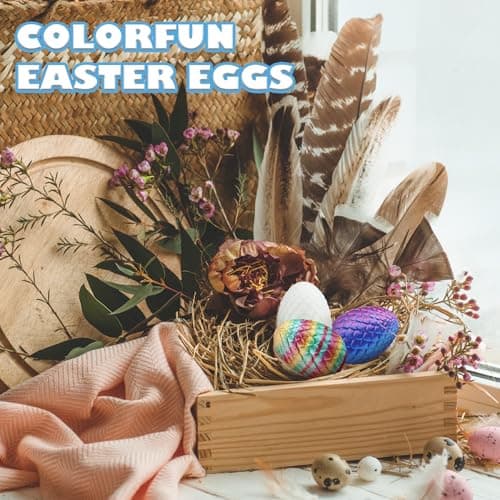 6PCS 3D Printed Dragon Eggs with Dragon Inside, Easter Basket Stuffers Mini Mystery Crystal Egg Fidget Toy, Surprise 3D Printed Animals Toy — view 7