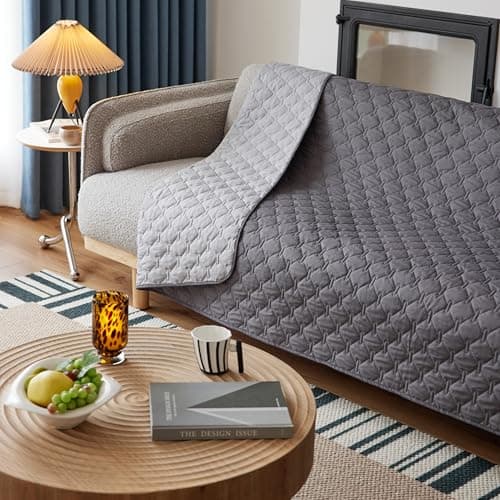 gogobunny 3X Stronger Waterproof Pet Blanket, Scratch Proof Furniture Protector for Dogs Cats, Reversible Cover 30x70 Inch, Dark Grey/Light Grey — view 8