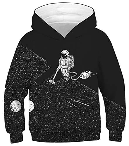 Imbry Boys Girls 3D Printed Hoodie for Kids Animal Hooded Pullover Sweatshirt(M,Astronaut)