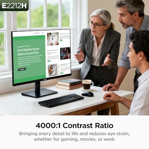 KOORUI New 22 Inch Computer Monitor FHD 1080P 120Hz PC Gaming Screen VA Panel Ultra-Slim Display 4000:1 Contrast Ratio with Adpitive Sync (HDMI/VGA/VESA Compatible 100x100mm/Audio Out), Tilt, Black — view 4