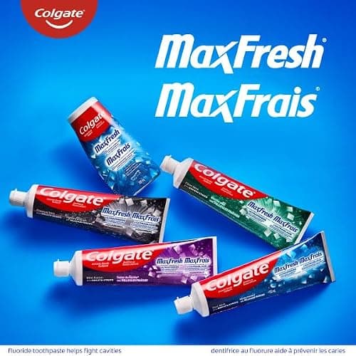 Colgate MaxFresh Charcoal Toothpaste - Fluoride Whitening Formula with Enamel Protection for a Fresh Clean Smile - Dentifrice for Daily Oral Care 150ml, 3 pack — view 2