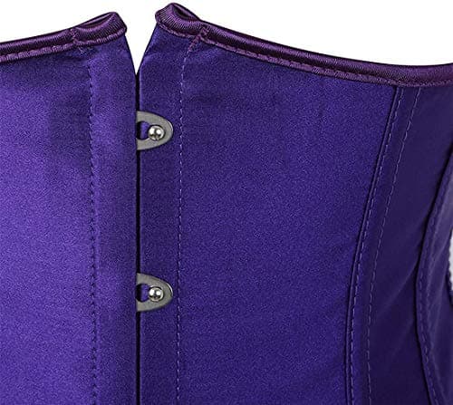 HNGHOU Women's Bustier Corset Top Plus Size Satin Waist Cincher Overbust Bustiers, Violet, XX-Large — view 2