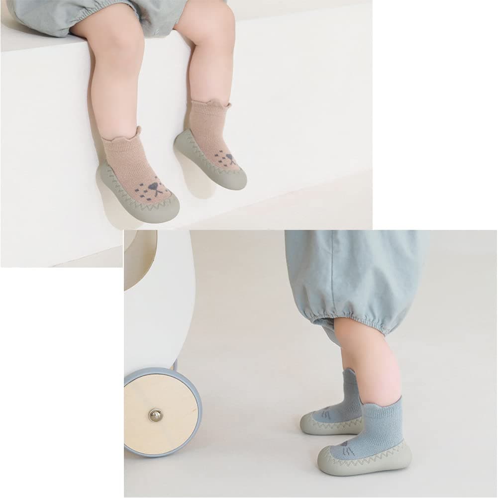 Toddler Sock Shoes Cute Baby First Walking Shoes Soft Sole with Grips for Boys Girls — view 7
