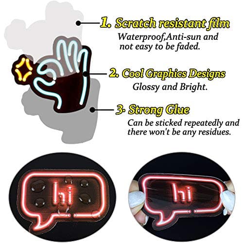 QTL Neon Vinyl Cute Stickers for Water Bottles,Laptops and School Supplies,Waterproof Decorative Decals for Kids,Boys,Teens and Adults,Party Favors,Birthday Gifts(Neon 50pcs) — view 3