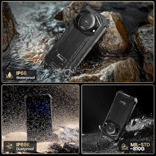 FOSSIBOT F101P Rugged Phone Unlocked,10600mAh Unlocked Phone 123dB Loud Volume Phone, 7GB+64GB/1TB, 24MP Camera Waterproof Smartphone 4G Dual SIM/OTG/2Ghz Octa-core,5.45"(2026),Black — view 5