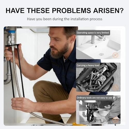 Basin Wrench, 2026 New Multifunctional Sink Wrench Faucet Tool Plumbers Tool for Under Basin Sink Tight Spaces Kitchen Bathroom Home (A+B) — view 3