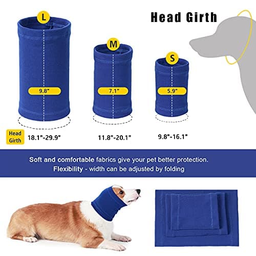 Nanaki Dog Calming Hoodie Quiet Head Cover Sleeves-Ear Covers Hood for Noise Bath, The Grooming and Force Drying Head Protection for Anxiety Relief and Calming Dog Neck and Ear Warmer, Fireworks 1Pack — view 4