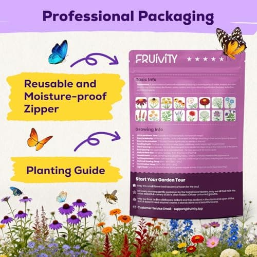 200,000+ Wildflower Seeds Bulk (4oz) – 16 Varieties Perennial & Annual Mix, Attract Bees, Butterflies & Hummingbirds, High Germination for Outdoor Pollinator Garden, Unique Gift for Mother, Women, Mom — view 4