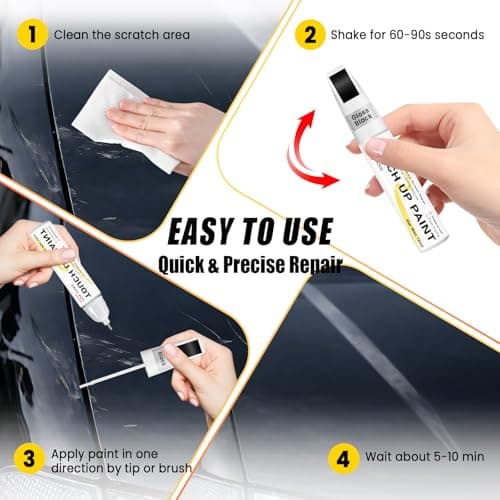 Gloss Black Touch Up Paint for cars, 2-in-1 Brush & Tip, 0.4 fl oz - Universal Car Scratch Repair Pen for Scratches & Scuffs, OEM Color Match, Quick-Dry & Long-Lasting — view 5