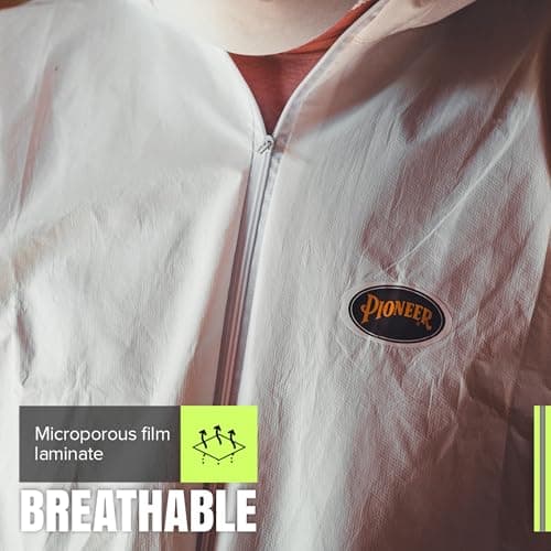 Pioneer Microporous Disposable Coveralls - Protects from Chemicals, Bleach, Paint - Breathable & Comfortable - Type 5 and 6 — view 4