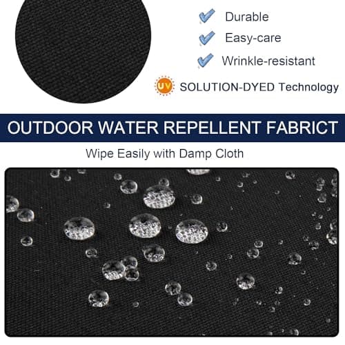 NettyPro Outdoor Cushion Slipcovers Waterproof 4 Pack Patio Chair Seat Cushion Covers with Zipper and Tie, 24 x 22 x 4 Inch, Replacement Cover Only, Black