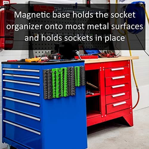 Olsa Tools Magnetic Socket Organizer - 3 Piece Socket Holder Kit - 1/2-Inch - 3/8-Inch - 1/4-Inch Drive - Metric - Black - Holds 75 Sockets - Professional-Grade - Part: 1151 — view 4