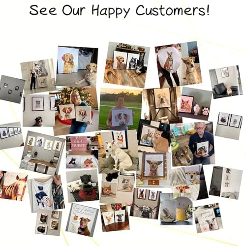Custom Pet Portrait from Your Photos Watercolor Painting, Dog Memorial Gifts for Loss of Dog, Personalized Gift for Her Birthday, Pet Memorial Gift for Dogs, Cat & Dogs Portrait, Classic Watercolor — view 5