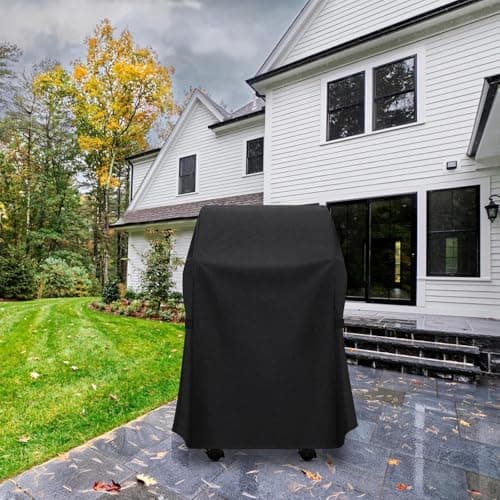 32 Inch BBQ Grill Cover,Heavy Duty Waterproof Barbecue Cover Heavy Duty Oxford Waterproof Grill Cover,Dustproof and Windproof Barbecue Cover for Outdoor Barbecue,Suitable for Most Brands — view 3