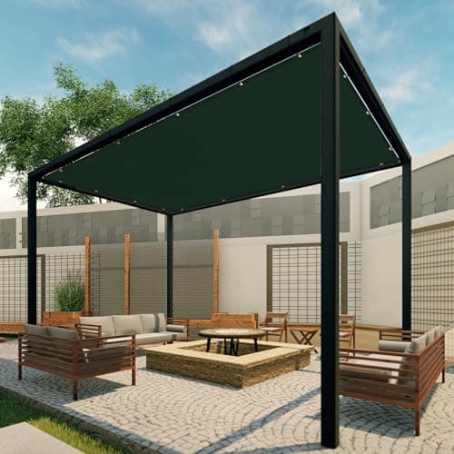 Patio Paradise 6' x 10' Sun Shade Cloth with Grommets Rectangle Shade Sail Straight Edge, Outdoor Patio Shade Canopy Pergola Cover UV Block Fabric for Backyard Deck Garden Activities, Green