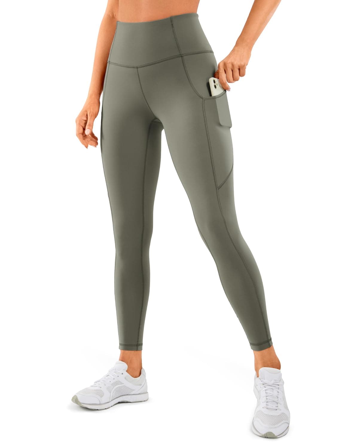 CRZ YOGA Women's Naked Feeling Gym Leggings Squat Proof High Waist Yoga Pants Sports Tights with Pockets - 25 Inches — view 13