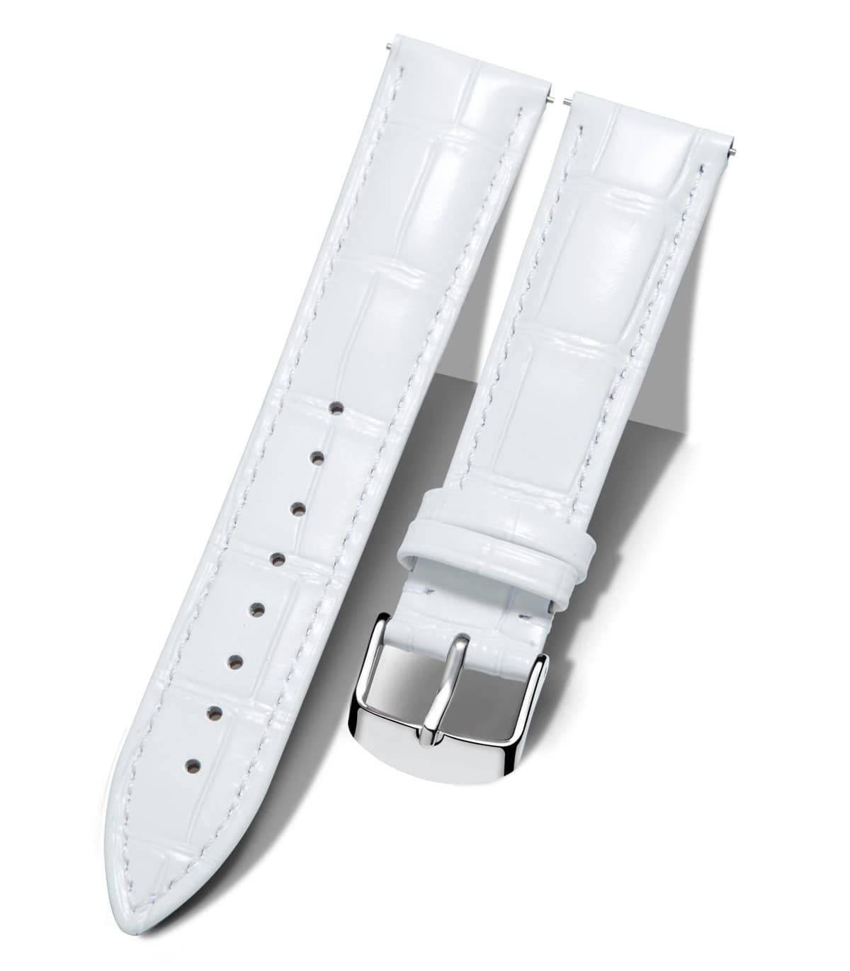 BINLUN Quick Release Leather Watch Straps Replacement Watch Bands Smart Watch Strap Crocodile Pattern in 10 Colors 13 Sizes with Silver/Gold/Rose-Gold Buckle for Men Women(10mm-24mm) — view 15