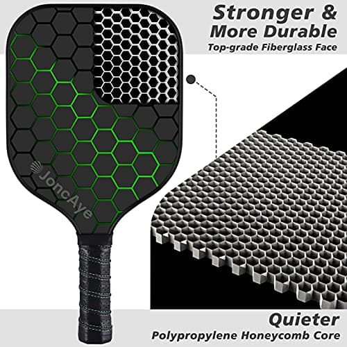 JoncAye Pickleball Paddles Set of 4 Rackets and Balls with Paddle Case, Lead Tape, Ball Bag, Carbon Fiber Pickle-Ball Raquette for Beginner | USAPA Approved Pickleball Equipment with Accessories — view 2
