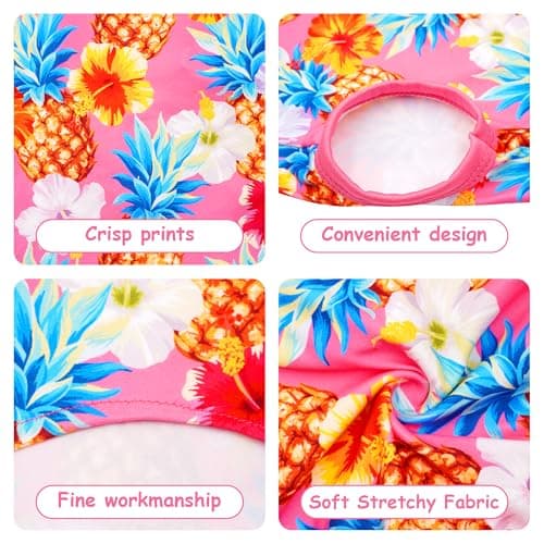 JpGdn 2PCS/Pack Hawaiian Dog Dresses Pink Green for Medium Dogs Girl Female Summer Skirts Pet Sundress Pineapple Toucan Flamingo Soft Lightweight Stretchy Holiday Party Beach M — view 2