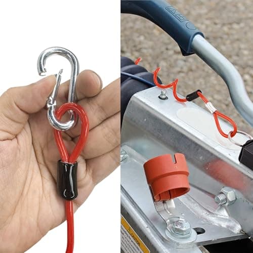 CCHRN Trailer Brake Away Cable, 6Ft Heavy Duty Stainless Steel Towing Coiled Wire Replacement with Clip, High Rebound Emergency Brake Safety Cable for RVs Trailers Campers — view 2