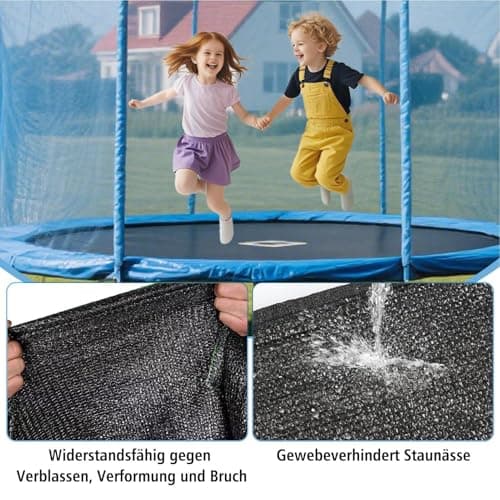 Trampoline Shade Cover, Waterproof Uv Trampoline Top Cover, Sunshade Tent Top Covers, 8 Straight Poles Round Trampolines Sun Protection, Outdoor Sunshade Accessories for 10ft 12ft 14ft — view 4