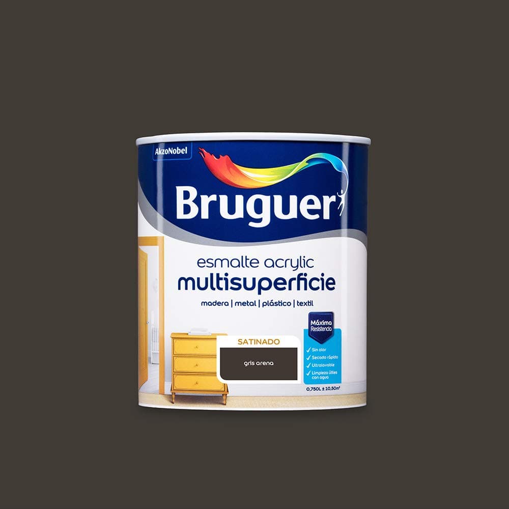 Bruguer Acrylic Multisuperficie Esmalte al agua Satinado - Pintura 750 mL, Blanco Permanente — view 82