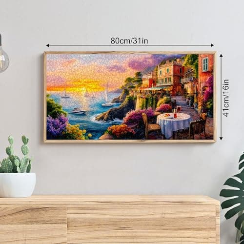 Zariocy Extra Large Coastal Sunset 1000 Piece Jigsaw Puzzle for Adults- Challenging Irregular Shapes, No-Dust Puzzle Board, Family Time, Ideal Gift for Puzzle Lovers, Finished Size 80 x 41 cm — view 5