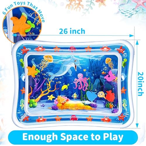 Yeeeasy Tummy Time Water Mat丨Inflatable Tummy Time Water Play Mat for Babies, Infants and Toddlers 3 to 24 Months Promote Development Toys Baby Toys essentials and Gifts — view 5