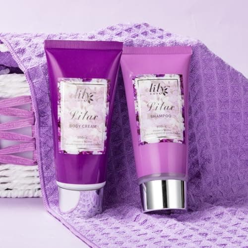 Gifts for Women, Birthday Gifts, Lavender Lilac Bath and Body Gift Basket Set - 16Piece Spa Gift Basket for Women, Mothers Day Gift Basket for Mom, Pampering Bath Set | Christmas, Perfect Holiday Gift for Her & Mom — view 4