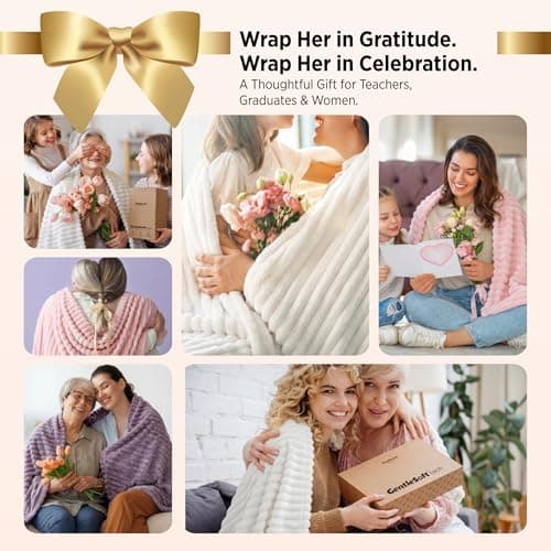 Bedsure Throw Blankets Room Decor - Women Birthday Gift, Soft Fluffy Fleece Cozy Fuzzy Plush Warm White Blanket for Couch Sofa Bed, Bedroom Livingroom Decor, Gifts for Friends, 50x60