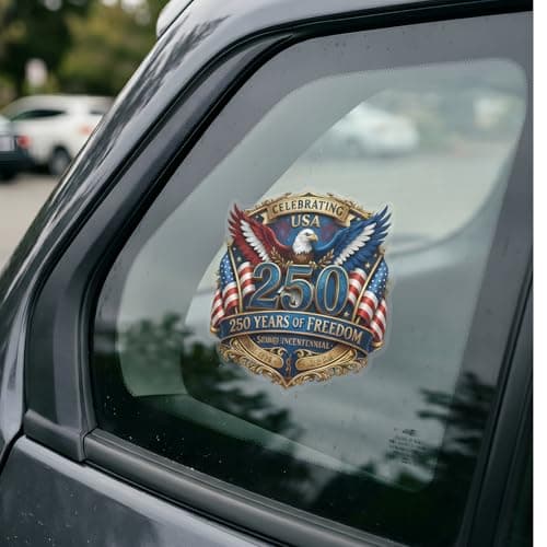 2pcs USA 250th Anniversary Car Decals - 1776-2026 Patriotic Bumper Stickers, 250 Years Vehicle Window Decal, Vinyl Material, Waterproof — view 2