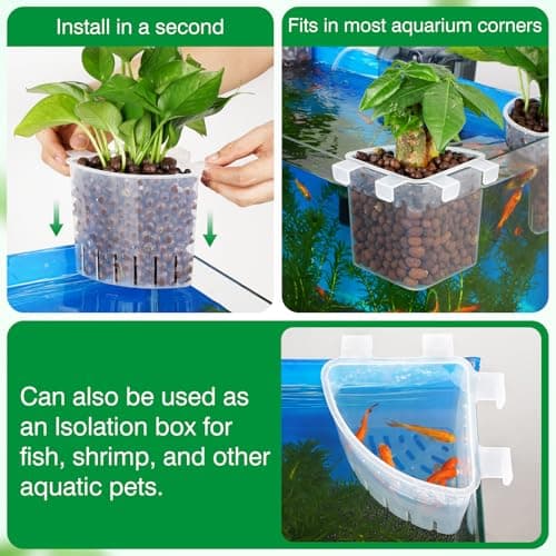 2026 Latest Model Large Aquarium Corner Planter Hanging Plant Holder for Fish Tank Aquaponic Plant Cultivation and Aquascape Accessories Decorations (1 Pack) Transparent — view 5