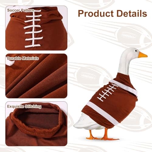 Football Goose Outfits, Sport Theme Lawn Porch Goose Clothes Football Costume Decor for 17in/43.18cm Lawn Yard Porch Outdoor Geese Statue — view 3