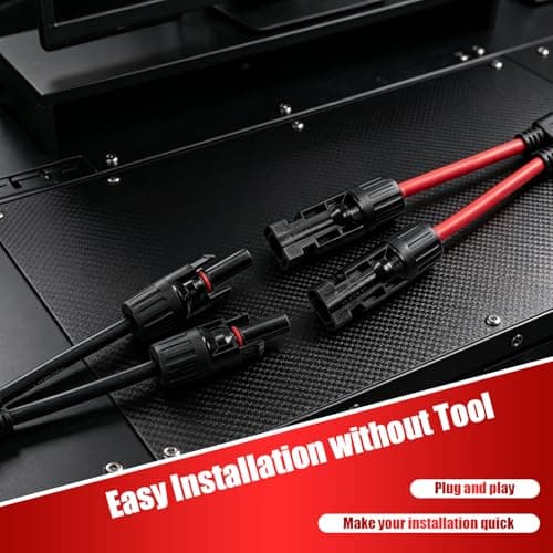 Solar Panel Connectors Y Branch Parallel Adapter Cable Wire Plug Tool Kit for Solar Panel — view 4