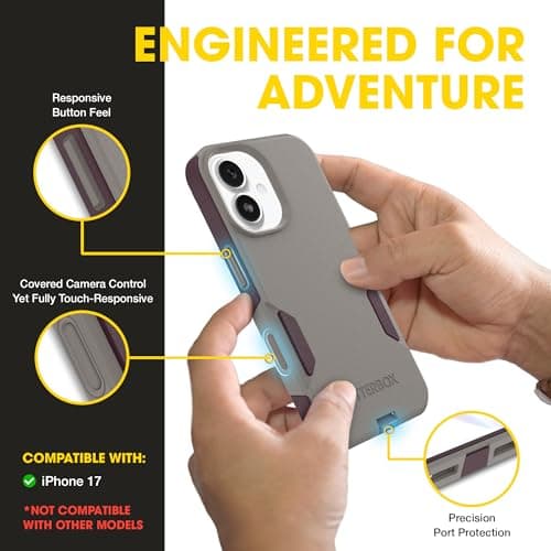 OtterBox iPhone 17 (Only) – Commuter Series Case – Built-in MagSafe – Thin, Dual-Layer, Pocket-Friendly, Port Cover – 50 Shades of Kinda Purple — view 2