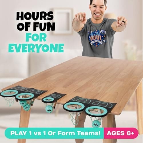 Dude Perfect Sticky Tic Tac Toe & Tabletop Roll Set | Indoor & Outdoor Games, Perfect Fun for Family Game Night & Parties, Birthday for Children, Kids & Adults | Ages 4+ & 6+ (Single) — view 4